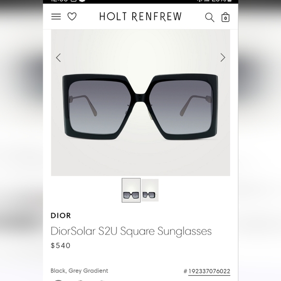 DIORDiorSolar S2U Square Sunglasses Black, Grey Gradient - Picture 9 of 9